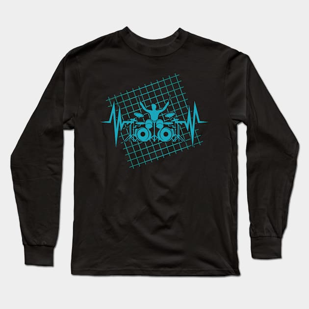 drummer drummer musician gift Long Sleeve T-Shirt by QQdesigns